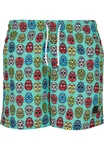 URBAN CLASSICS Badeshorts PatternSwim Shorts Mischfarben/Grün/Blau