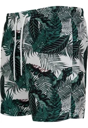 URBAN CLASSICS Badeshorts PatternSwim Shorts Dunkelgrün/Grün