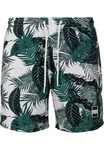 URBAN CLASSICS Badeshorts PatternSwim Shorts Dunkelgrün/Grün
