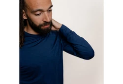 Tom Fyfe Longsleeve Merino Herren Dunkelblau/Blau