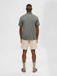 SELECTED HOMME Poloshirt 'Fave' Grau/Dunkelgrün/Hellgrau/Grün/Dunkelgrau