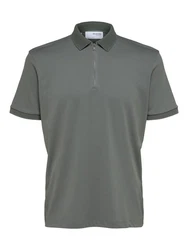 SELECTED HOMME Poloshirt 'Fave' Grau/Dunkelgrün/Hellgrau/Grün/Dunkelgrau