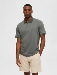 SELECTED HOMME Poloshirt 'Fave' Grau/Dunkelgrün/Hellgrau/Grün/Dunkelgrau