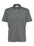 SELECTED HOMME Poloshirt 'Fave' Grau/Dunkelgrün/Hellgrau/Grün/Dunkelgrau