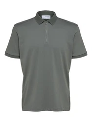 SELECTED HOMME Poloshirt 'Fave' Grau/Dunkelgrün/Hellgrau/Grün/Dunkelgrau