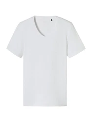 Schiesser T-Shirt Premium Cotton Weiß/Creme/Grau