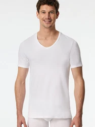 Schiesser T-Shirt Premium Cotton Weiß/Creme/Grau