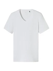 Schiesser T-Shirt Premium Cotton Weiß/Creme/Grau