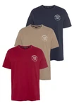 H.I.S T-Shirt (Packung) schmal geschnitten Rot/Bordeaux/Braun/Dunkelrot