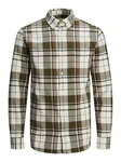 Jack & Jones Langarmhemd JPRBlu Brook braun/oliv/wei