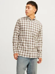 Jack & Jones Langarmhemd JPRBlu Brook Braun/Beige