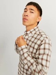 Jack & Jones Langarmhemd JPRBlu Brook Braun/Beige