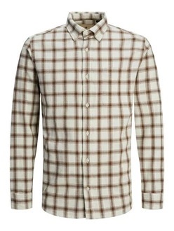 Jack & Jones Langarmhemd JPRBlu Brook Braun/Beige