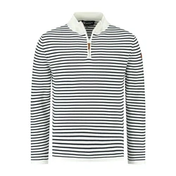 Travelin' Strickpullover Jumper Nacka Men Weiß/Marineblau