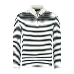 Travelin' Strickpullover Travelin' Jumper Nacka Men White/Navy XXL