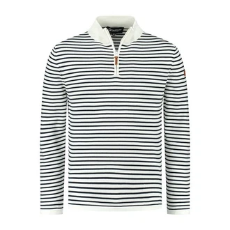 Travelin' Strickpullover Jumper Nacka Men Weiß/Marineblau