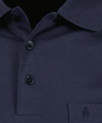 RAGMAN Poloshirt Langarmshirts Dunkelblau/Blau