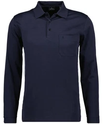 RAGMAN Poloshirt Langarmshirts Dunkelblau/Blau