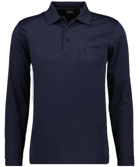 RAGMAN Poloshirt Langarmshirts Dunkelblau/Blau