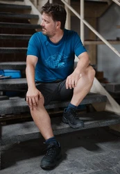 FORSBERG T-Shirt mit Polygonraster-Logo Blau/Hellblau/Dunkelblau