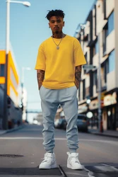 Reichstadt Oversize-Shirt Casual T-Shirt 24RS058 Gelb