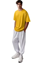 Oversize-Shirt Casual T-Shirt 24RS058 Yellow L in krftigen Farben