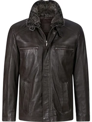 Babista Lederjacke ZUTASSI Dunkelbraun/Grau/Braun