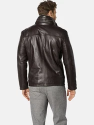 Babista Lederjacke ZUTASSI Dunkelbraun/Grau/Braun