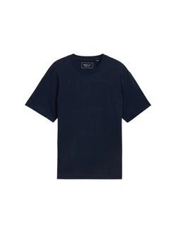 TOM TAILOR Denim T-Shirt mit Logo Print Dunkelblau/Blau