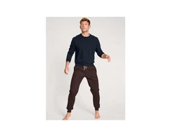 Calida Rundhalspullover Circular Lounge Herren Dunkelblau