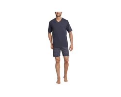 Schiesser Pyjama Schlafanzug kurz  anthrazit