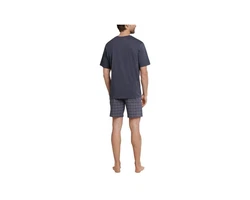 Schiesser Pyjama Schlafanzug kurz  anthrazit