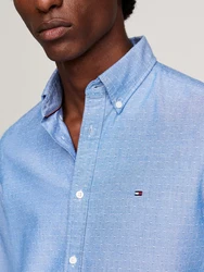 Tommy Hilfiger Langarmhemd OXFORD DOBBY SF SHIRT Hemden blau/wei