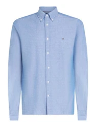 Tommy Hilfiger Langarmhemd OXFORD DOBBY SF SHIRT Hemden blau/wei