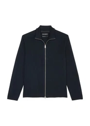 Strickjacke Zipped Trainer Jacket mit 2-Wege-Reiverschluss, Stehkragen