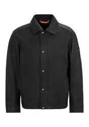 BOSS ORANGE Lederjacke Jericho Schwarz/Grau/Dunkelgrau/Orange