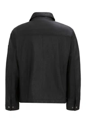 BOSS ORANGE Lederjacke Jericho Schwarz/Grau/Dunkelgrau/Orange