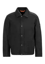 BOSS ORANGE Lederjacke Jericho Schwarz/Grau/Dunkelgrau/Orange