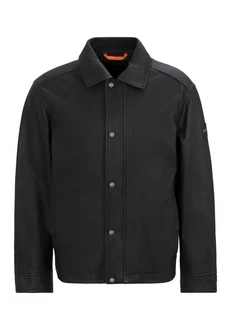 BOSS ORANGE Lederjacke Jericho Schwarz/Grau/Dunkelgrau/Orange