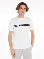 Tommy Hilfiger T-Shirt HILFIGER CHEST INSERT TEE Weiß/Creme