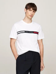Tommy Hilfiger T-Shirt HILFIGER CHEST INSERT TEE Weiß/Creme