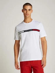 Tommy Hilfiger T-Shirt HILFIGER CHEST INSERT TEE Weiß/Creme