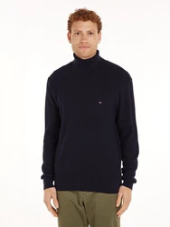 Tommy Hilfiger Rollkragenpullover Structure Roll Neck Dunkelblau