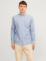 Jack & Jones Langarmhemd JPRBROOK OXFORD SHIRT L/S NOOS Hellblau/Dunkelblau/Blau