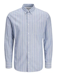 Jack & Jones Langarmhemd JPRBROOK OXFORD SHIRT L/S NOOS Hellblau/Dunkelblau/Blau