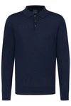 bugatti Langarm Poloshirt in moderner Optik Dunkelblau