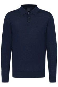 bugatti Langarm Poloshirt in moderner Optik