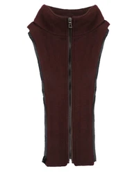 Allthemen Kurzmantel mit abnehmbarem Doppelkragen Dunkelrot/Bordeaux/Braun/Rot