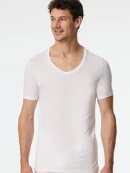Schiesser T-Shirt Premium Modal Kurzarm Grau/Weiß
