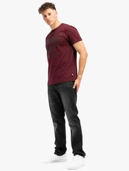 Lonsdale T-Shirt Harehills Dunkelrot/Bordeaux/Schwarz/Beige/Weiß
